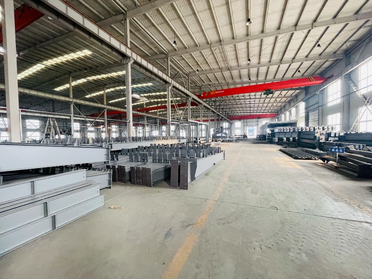 Steel structure components and frames in the Vikkins production factory