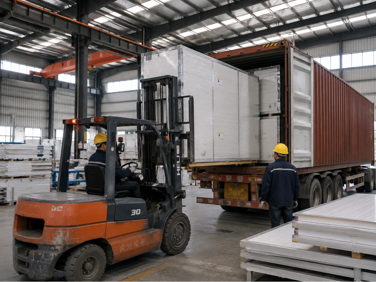 Numbered panels packed for export
