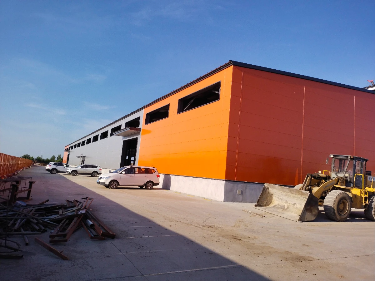 Completed steel structure building project ready for use